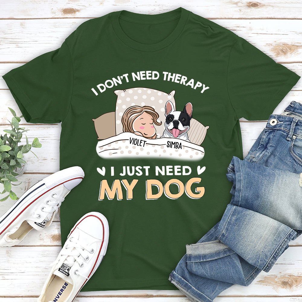 My Dog Is Therapy - Personalized Custom Unisex 5.3 oz T-shirt for Pet Lovers