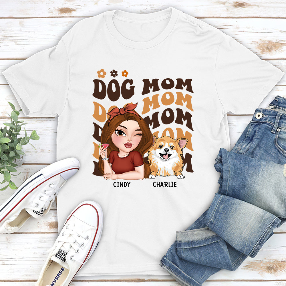 I Am A Dog Mom - Personalized Custom Unisex 5.3 oz T-shirt for Pet Lovers