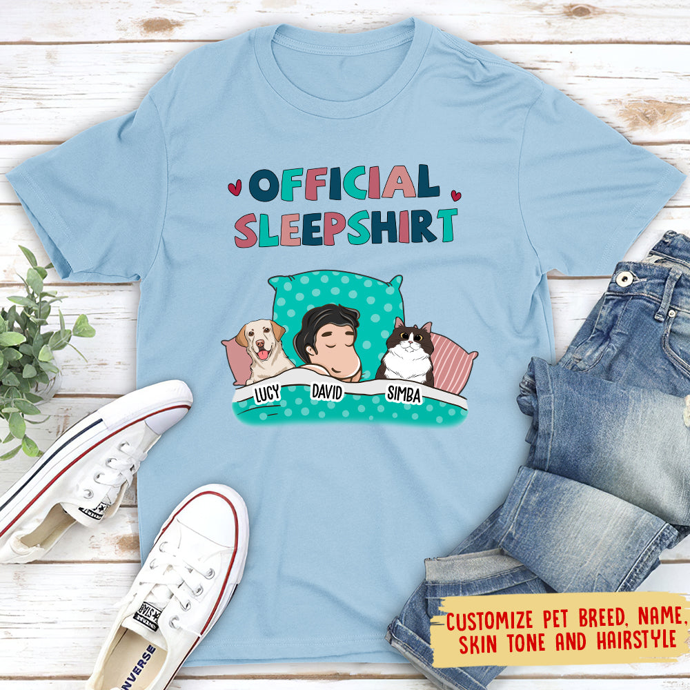 Customizable Pet Official Sleepshirt - Personalized Unisex T-shirt for Pet Lovers