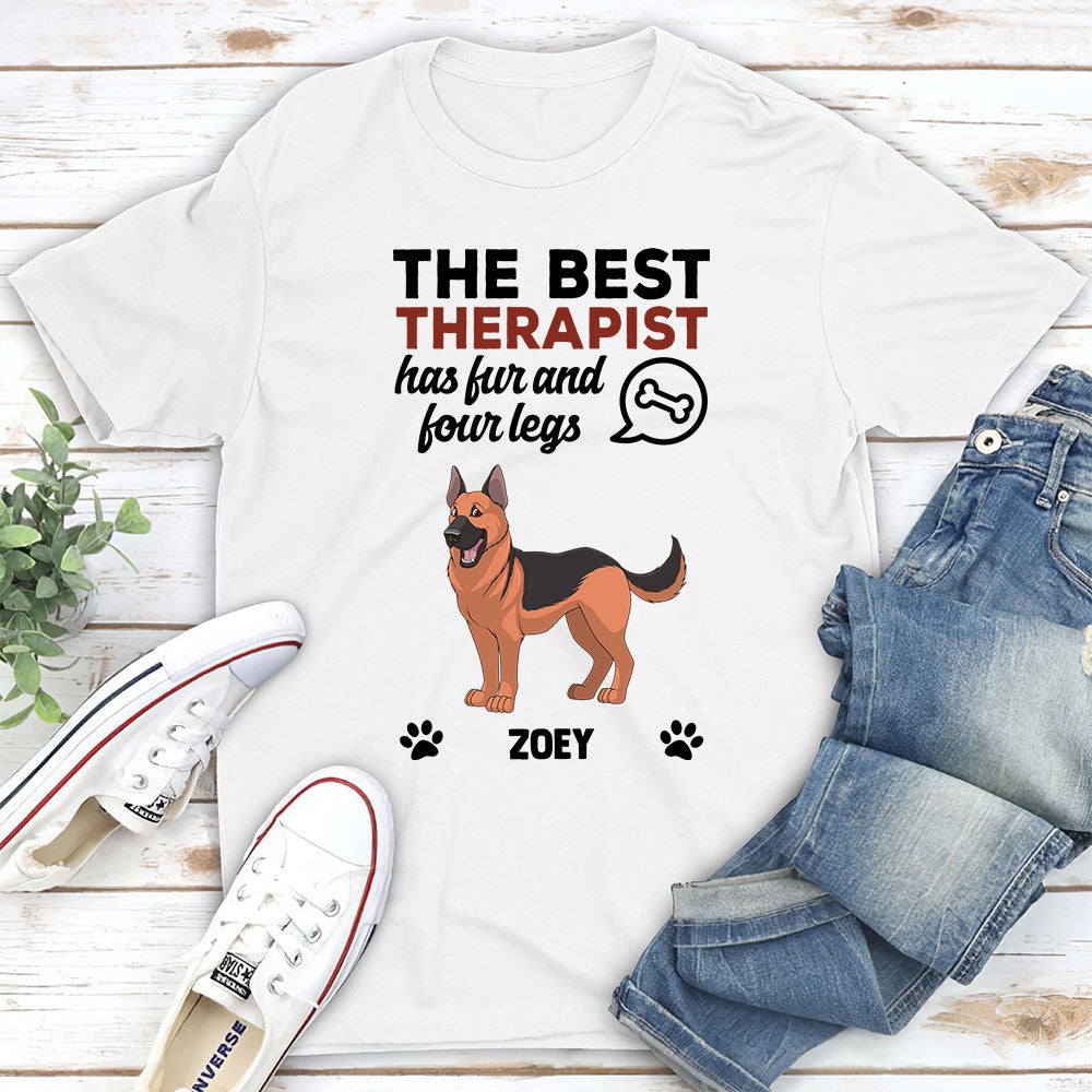 My Best Therapist - Personalized Custom Unisex 5.3 oz T-shirt for Pet Lovers