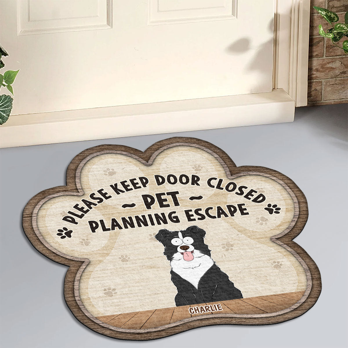 Personalized Custom Pets Planning Escape Doormat for Pet Lovers