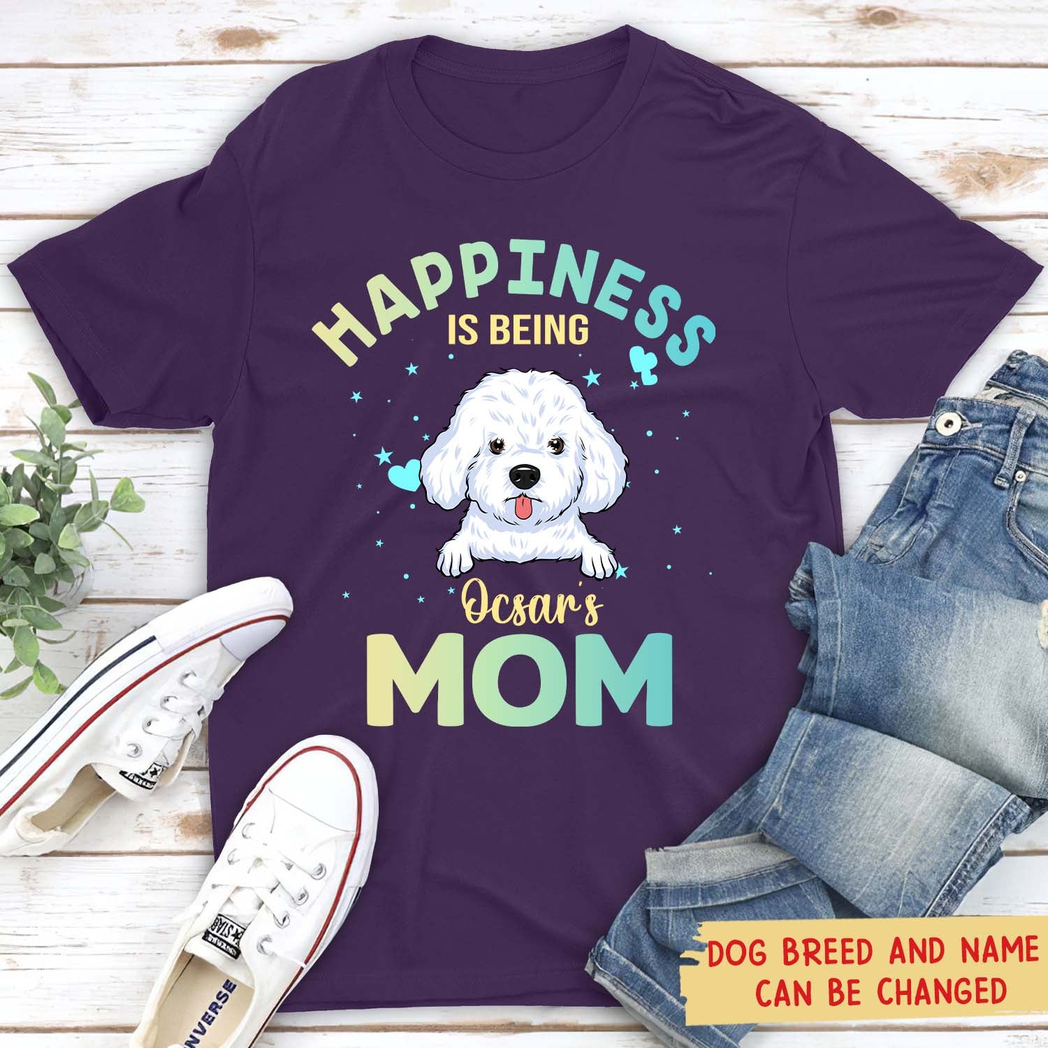 Being A Dog Mom 2 - Personalized Custom Unisex 5.3 oz T-shirt for Pet Lovers