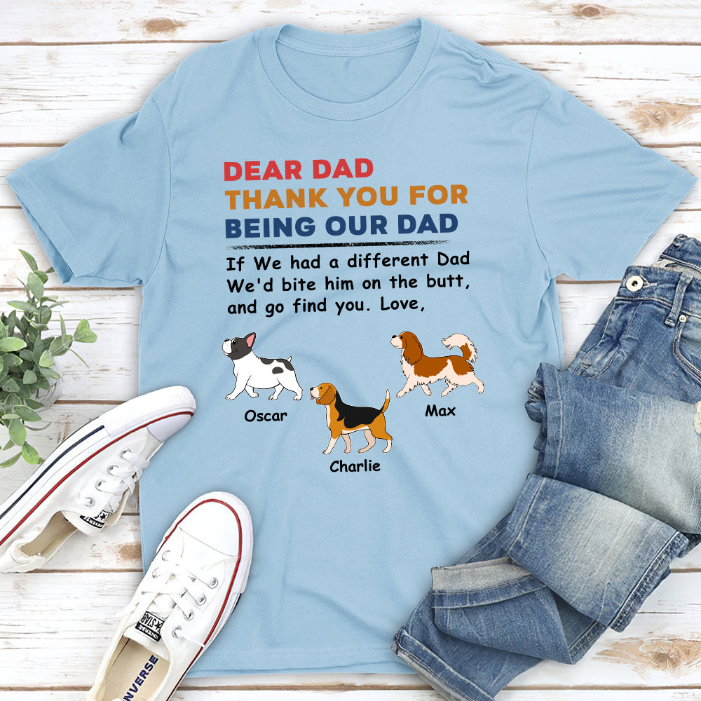 Unique Personalized Custom Unisex 'Dogs Bite Butt' T-shirt for Pet Lovers