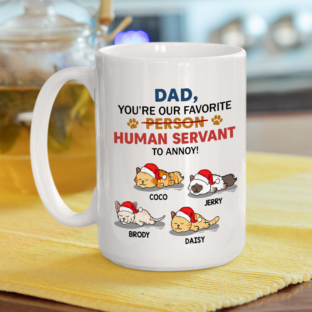 Meowy Human Servant - Exquisitely Personalized Custom Coffee Mug for Pet Lovers