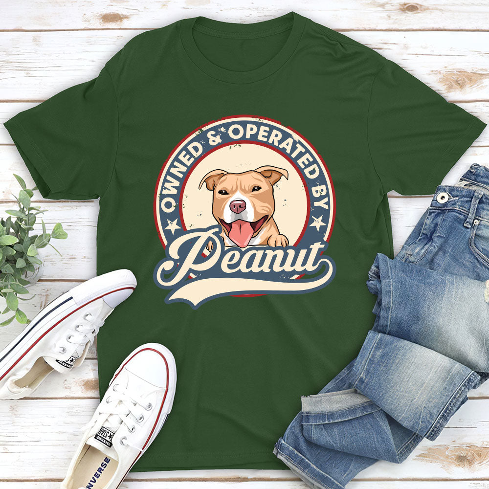 Owned Operated Logo - Personalized Custom Unisex 5.3 oz T-shirt for Pet Lovers