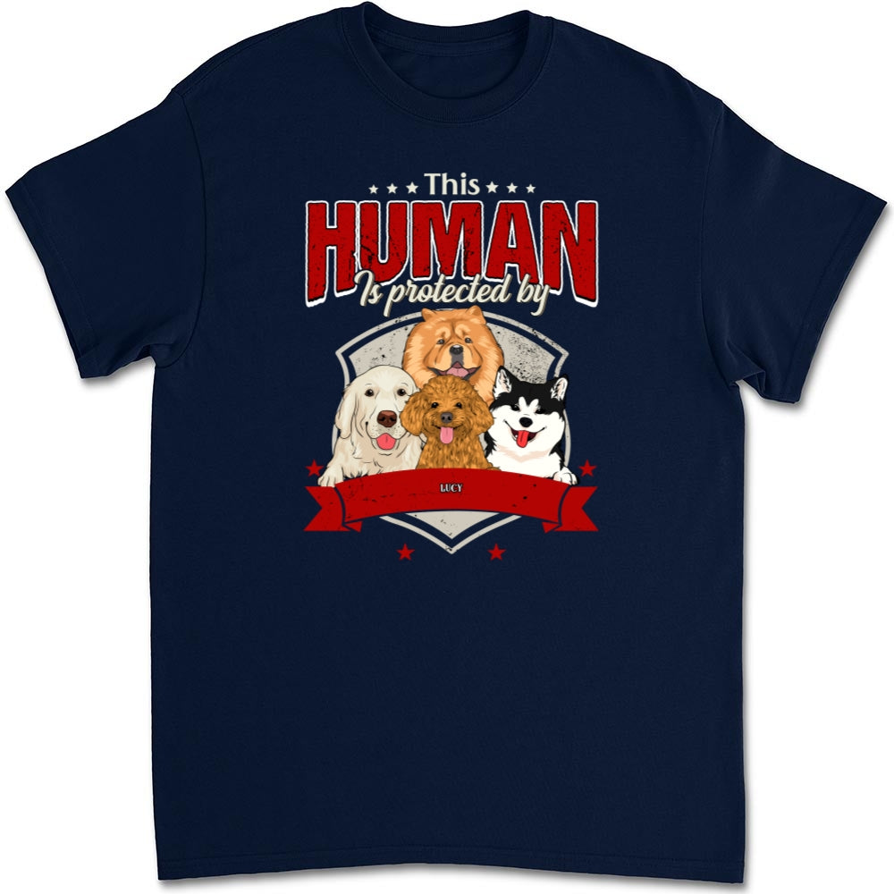 Human Is Protected - Personalized Custom Unisex 5.3 oz T-Shirt for Pet Lovers
