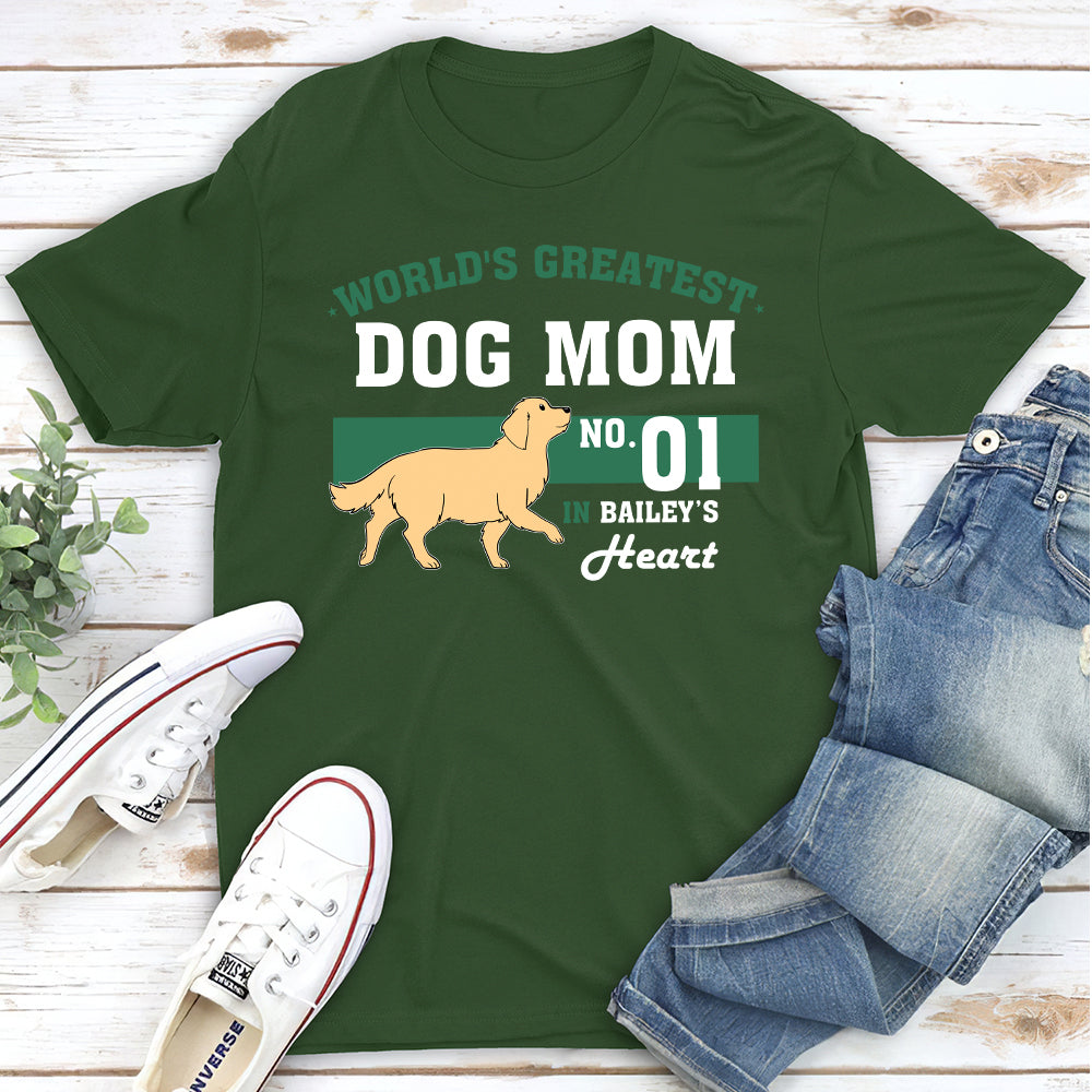 Dog Dad No.1 - Personalized Custom Unisex 5.3 oz Heavy Cotton T-Shirt