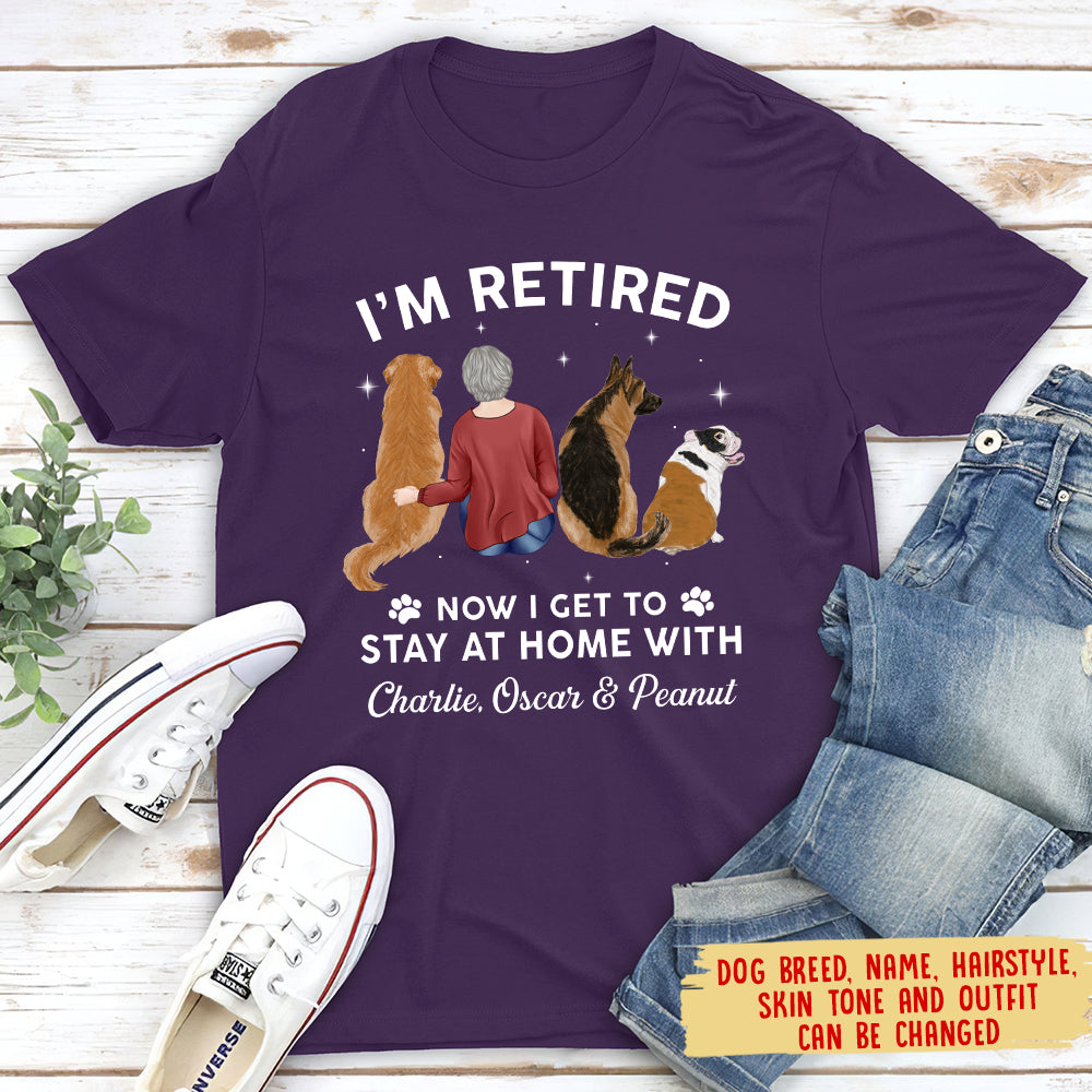 Stay At Home With Your Beloved Dog - Personalized Custom Unisex 5.3 oz T-shirt
