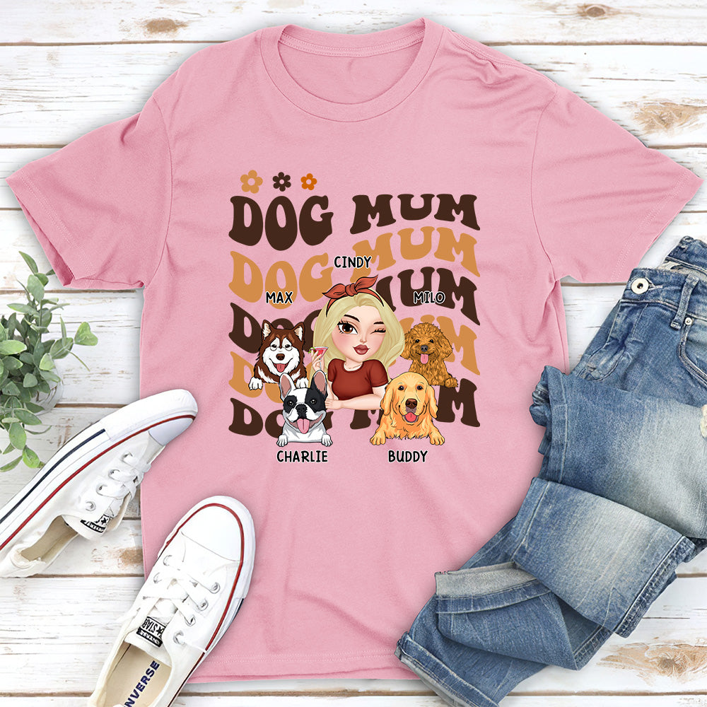 I Am A Dog Mom - Personalized Custom Unisex 5.3 oz T-shirt for Pet Lovers
