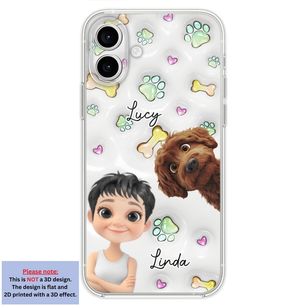Lovey Human and Her Dogs - Exclusive Personalized Custom 3D Inflated Effect Smartphone Case