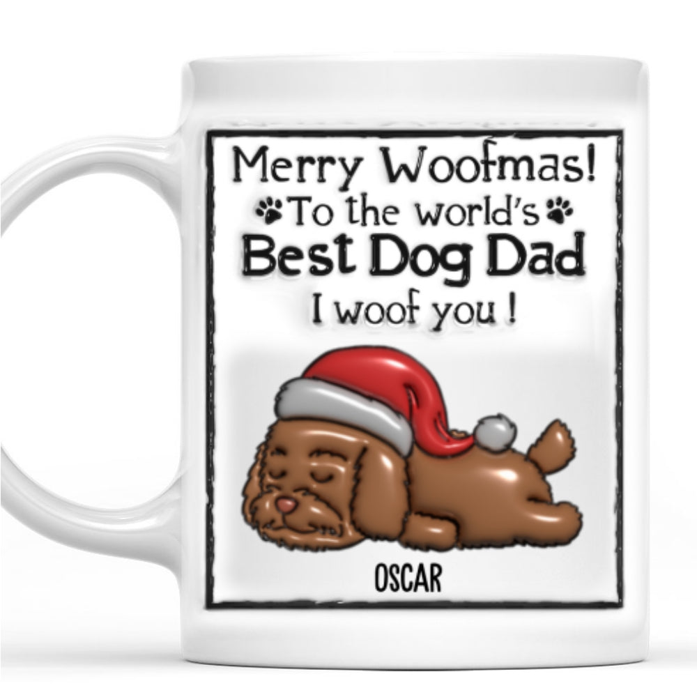 Best Christmas Gift - Personalized Custom 3D Inflated Effect Dog Dad Mom Mug