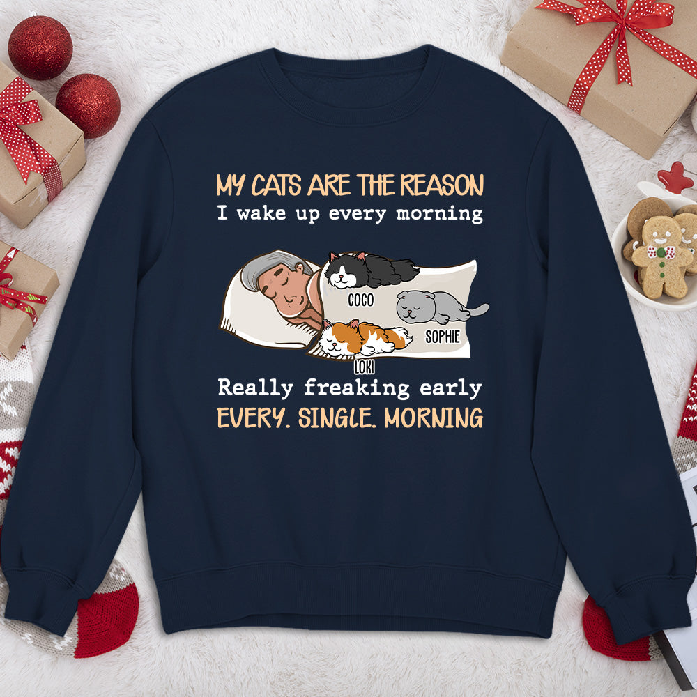 My Cat Is The Reason - Customizable Personalized Unisex 8.0 oz Sweatshirt for Pet Lovers