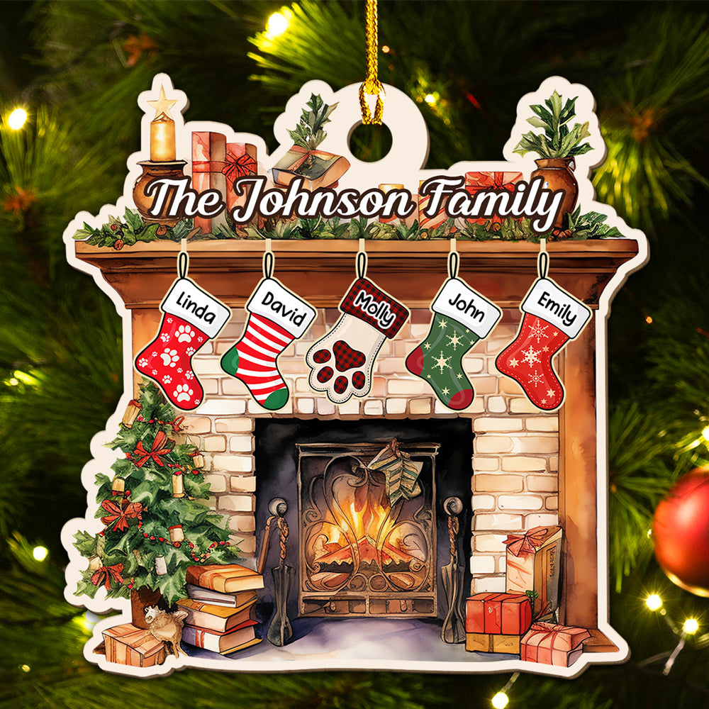 Personalized Custom Wood Ornament for Stocking Christmas Family