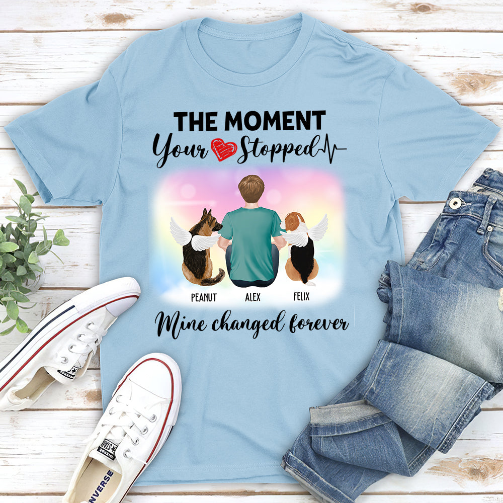 Your Heart Stopped - Personalized Custom Unisex Memorial T-shirt for Pet Lovers
