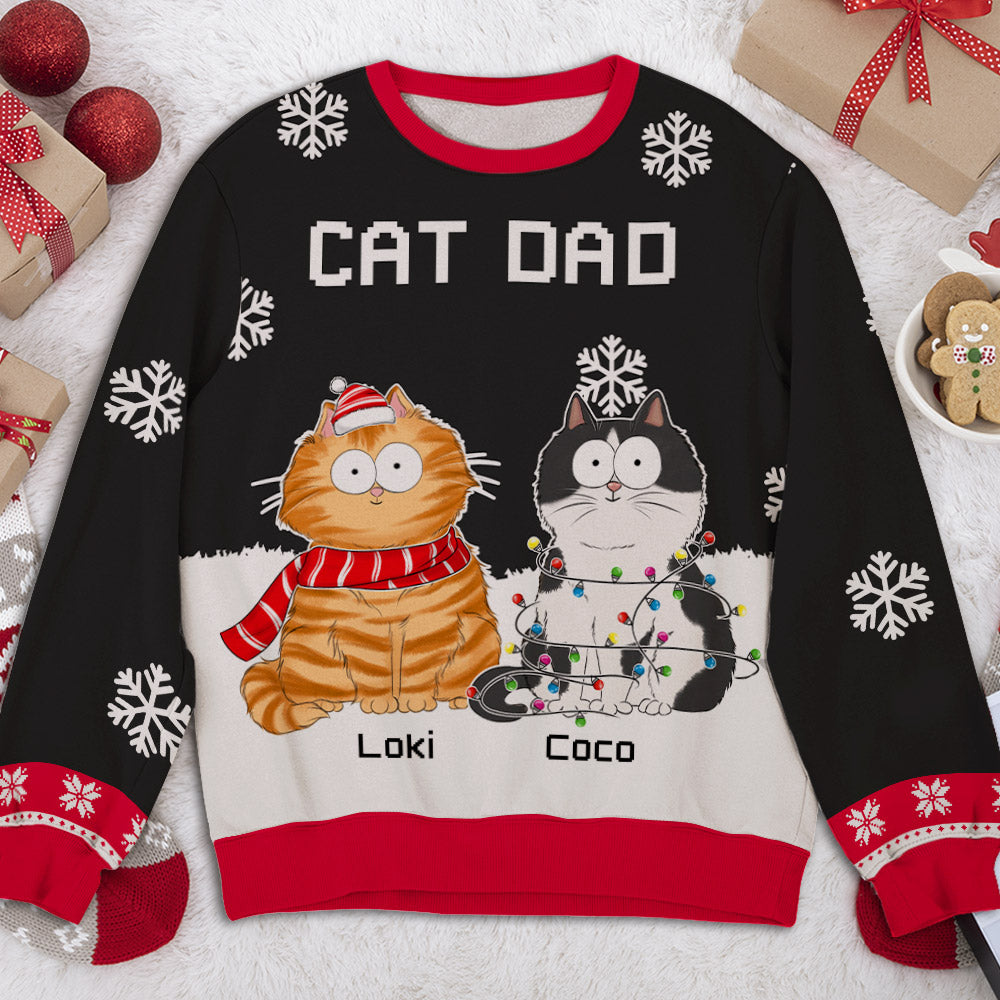 Adorable Funny Cat Family Personalized Custom All-Over-Print Unisex Sweatshirt
