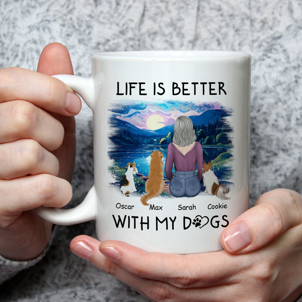 Better With Dogs - Personalized Custom Coffee Mug for Pet Lovers