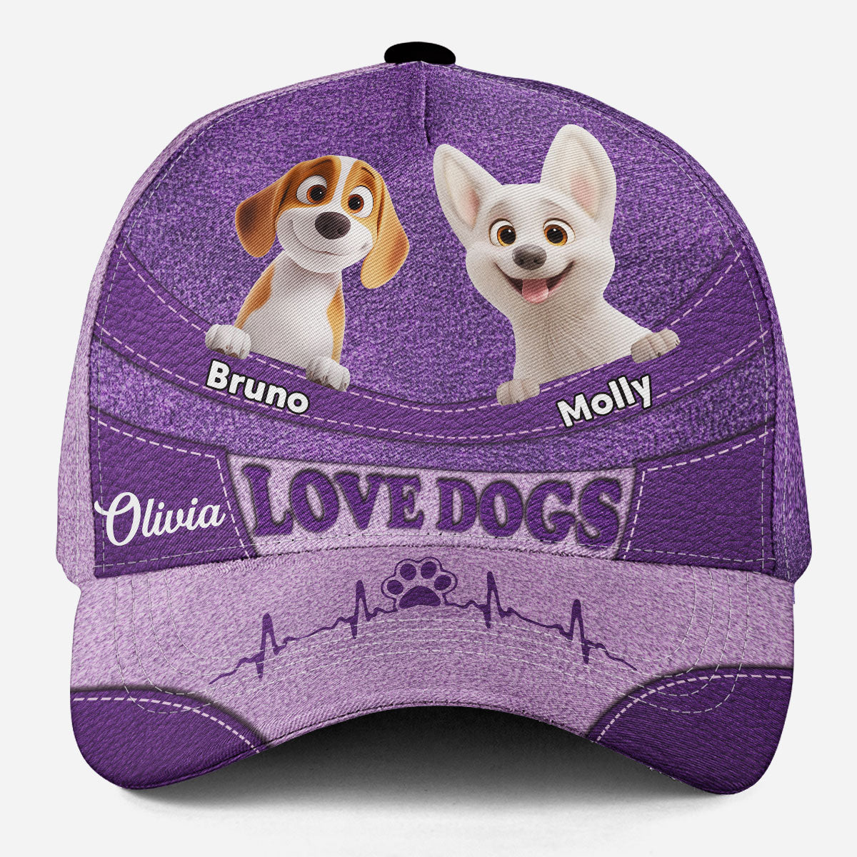 I Love Dogs - Personalized Custom Classic Adjustable Snapback Cap for Maximum Comfort and Sun Protection