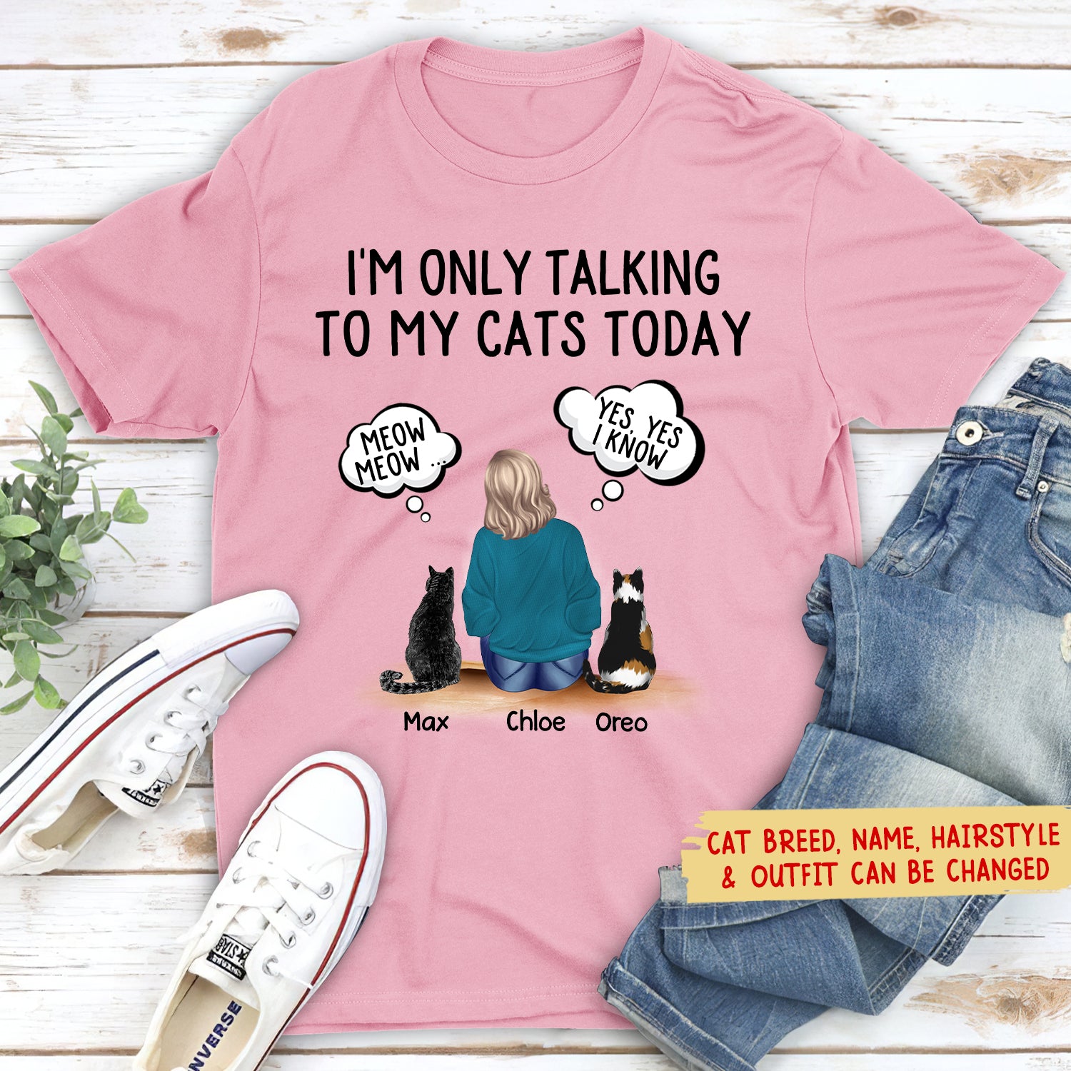 Personalized Custom Unisex 'Talking To Cats' T-shirt - Ideal Gift for Pet Lovers