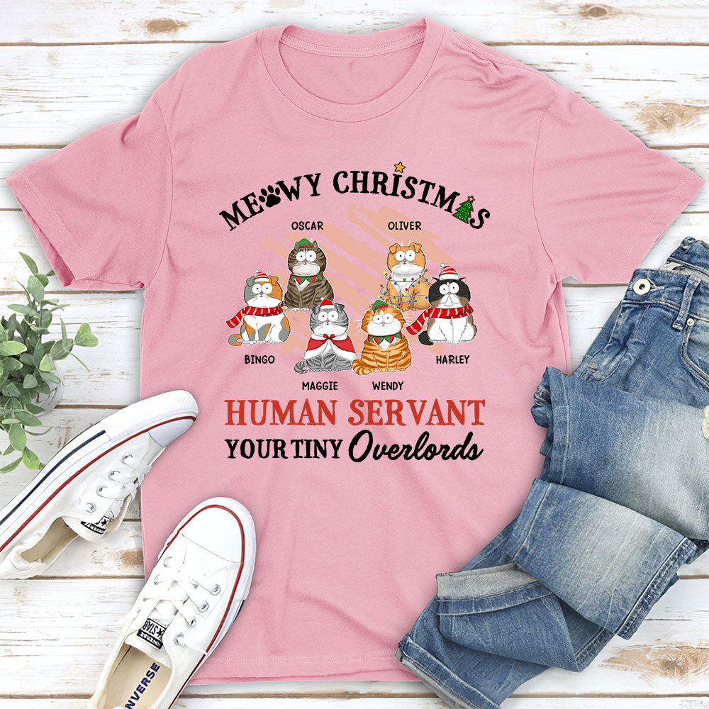 Meowy Christmas Personalized Custom Unisex Cotton T-shirt - Ideal Gift for Pet Lovers