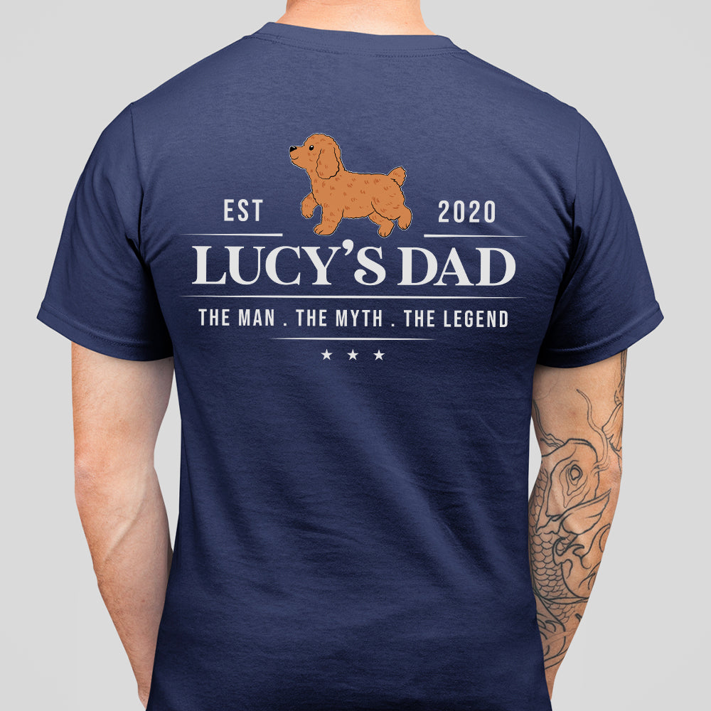Dog Dad Est Year - Personalized Custom Unisex Heavy Cotton T-shirt for Pet Lovers