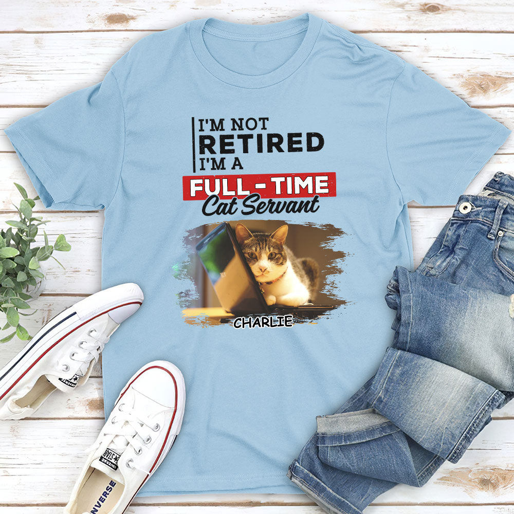 Fulltime Cat Servant - Personalized Custom Unisex Cotton Blend T-shirt for Pet Lovers