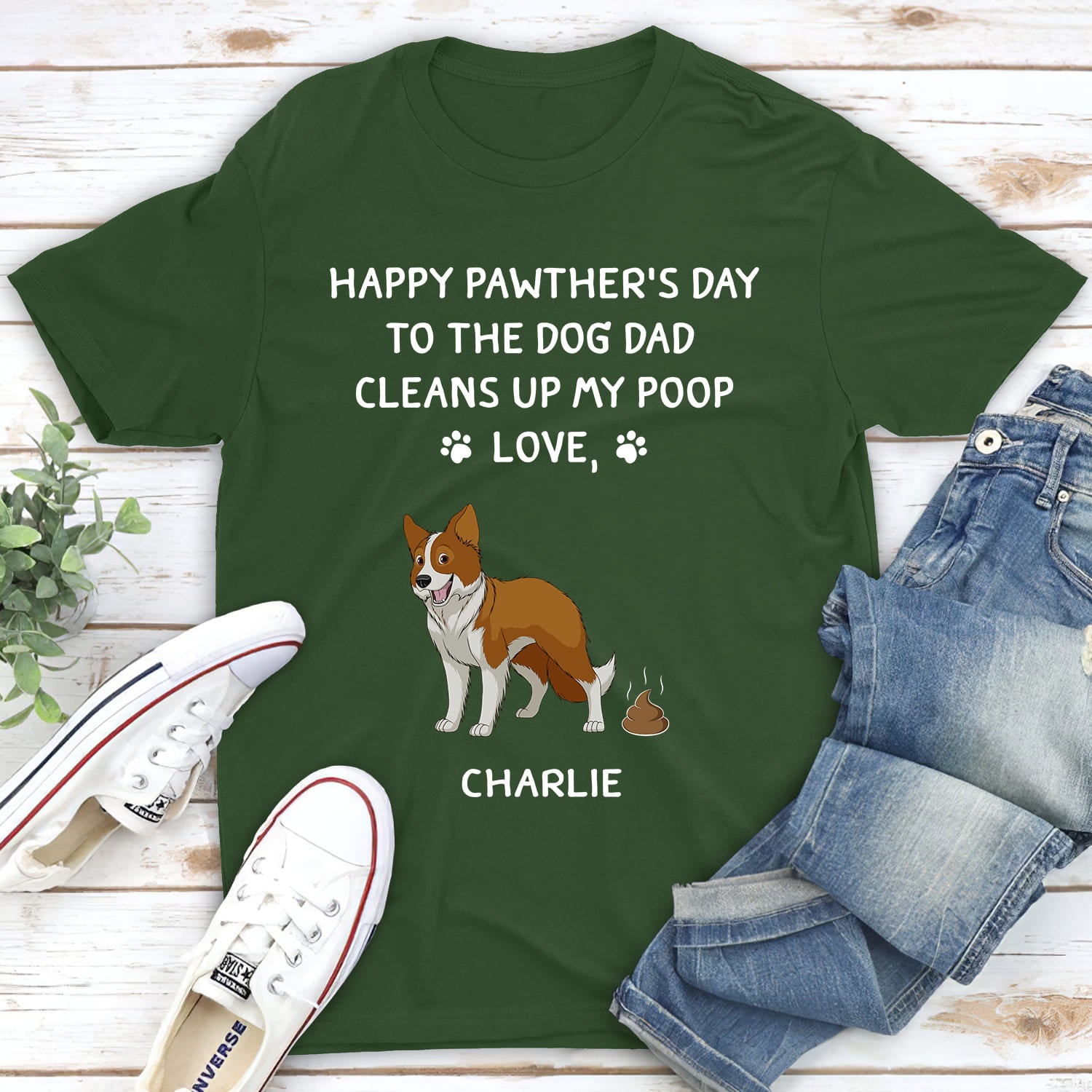 Personalized Custom Unisex 'Clean Up My Poop' T-shirt - 5.3 oz, Ideal Gift for Pet Lovers