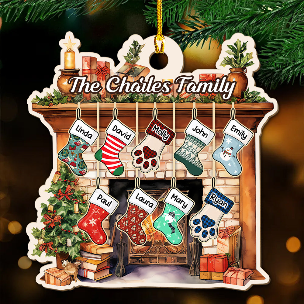 Personalized Custom Wood Ornament for Stocking Christmas Family