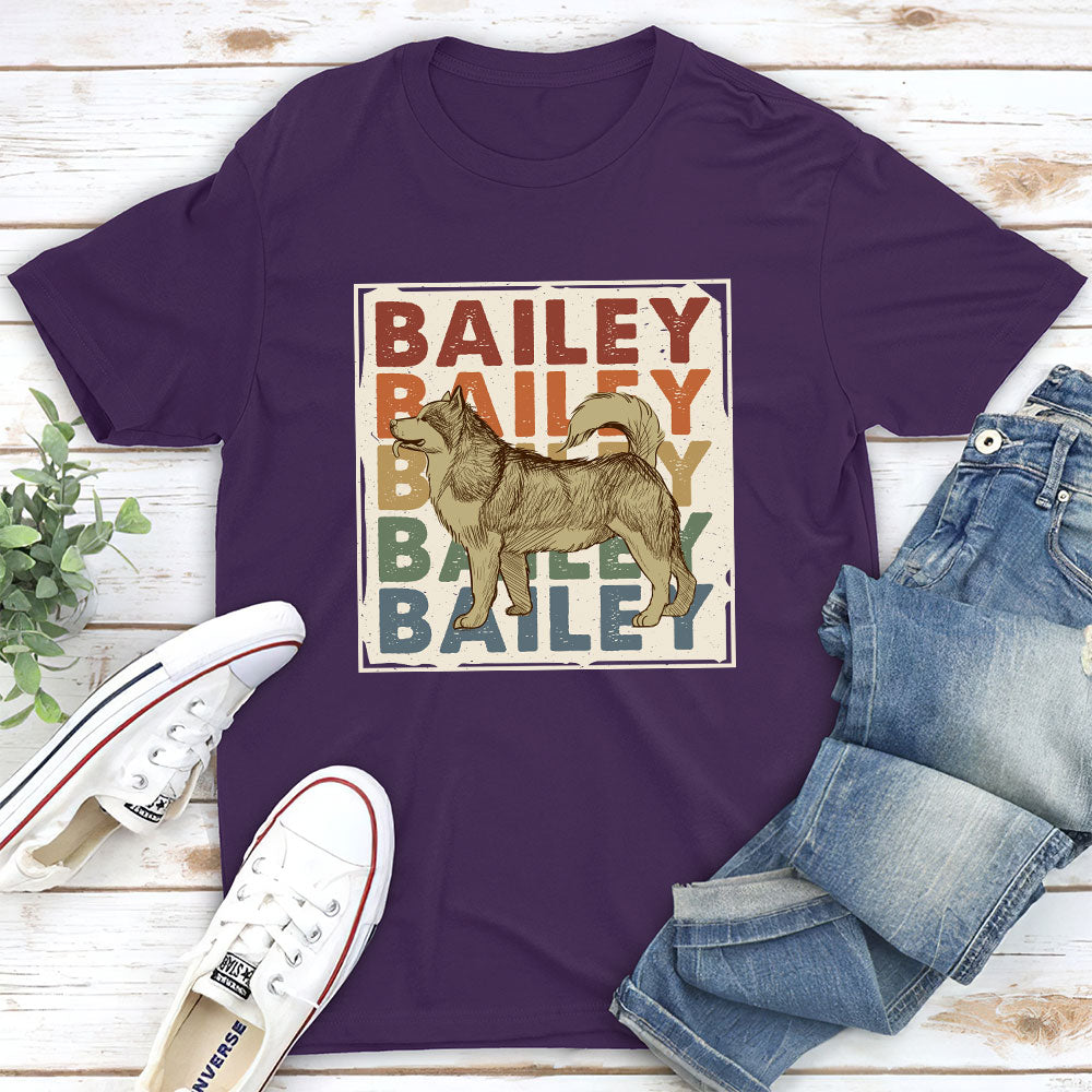 Love My Darling Vintage Dog - Personalized Custom Unisex 5.3 oz T-shirt for Pet Lovers
