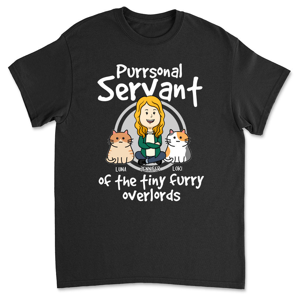 Cat Purrsonal Servant - Personalized Custom Unisex 5.3 oz T-shirt for Pet Lovers