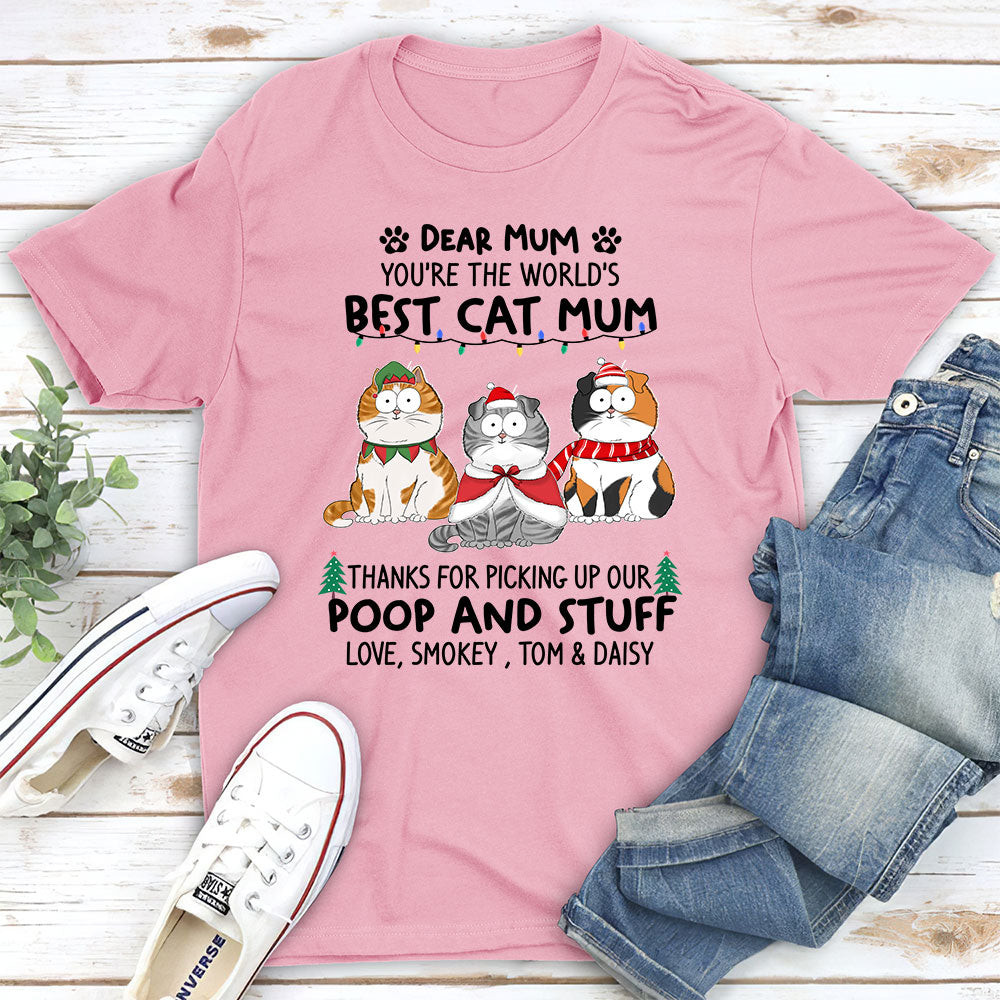 Dear Mom Cat Funny Personalized Custom Unisex 5.3 oz T-shirt - Ideal Gift for Pet Lovers