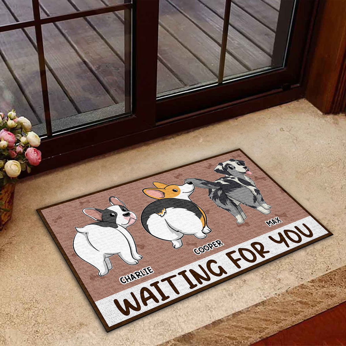 Waiting For You - Personalized Custom Pet Picture Doormat: Standard & Premium Options in 3 Sizes