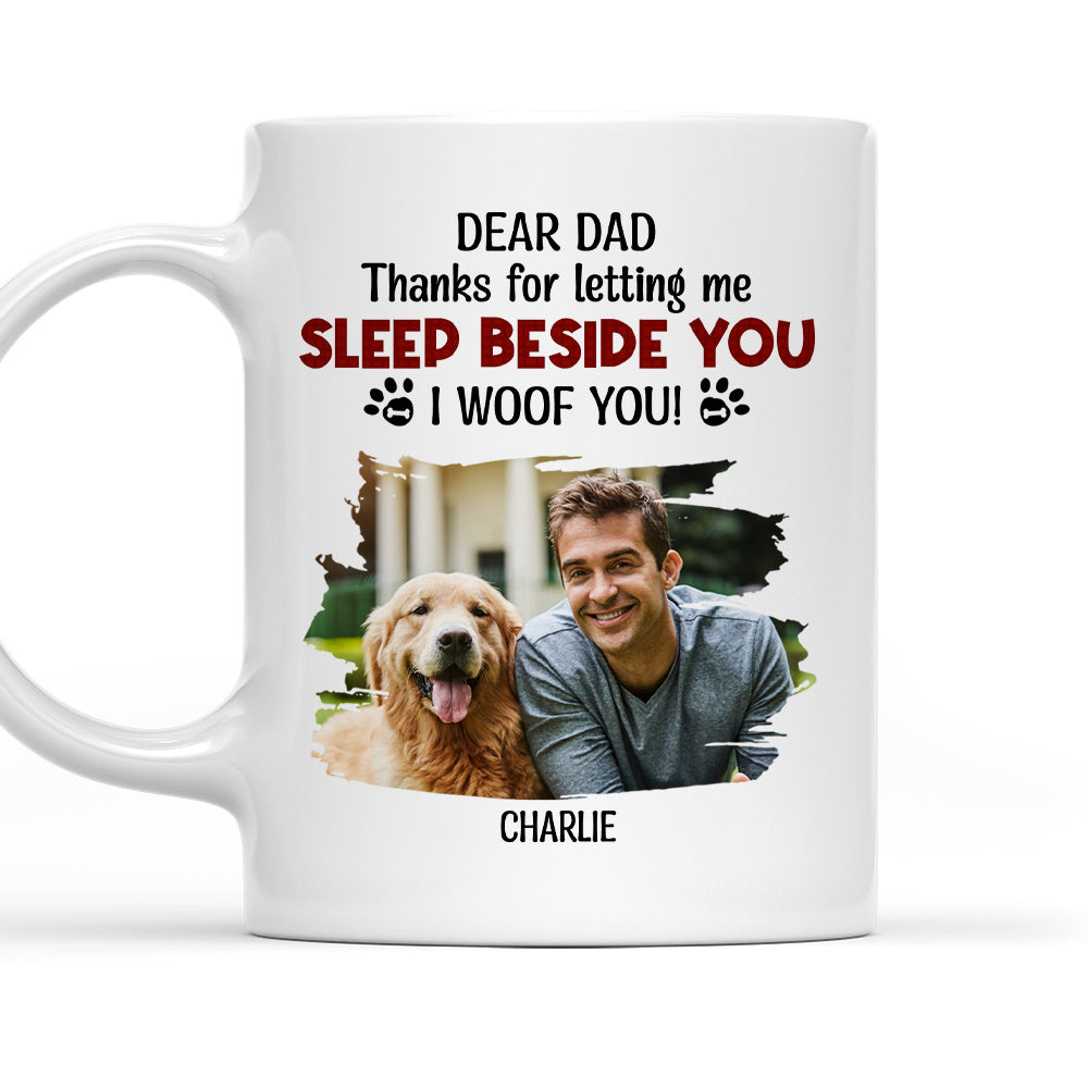Personalized Custom 'Letting Us Sleep Beside You' Photo Coffee Mug for Pet Lovers