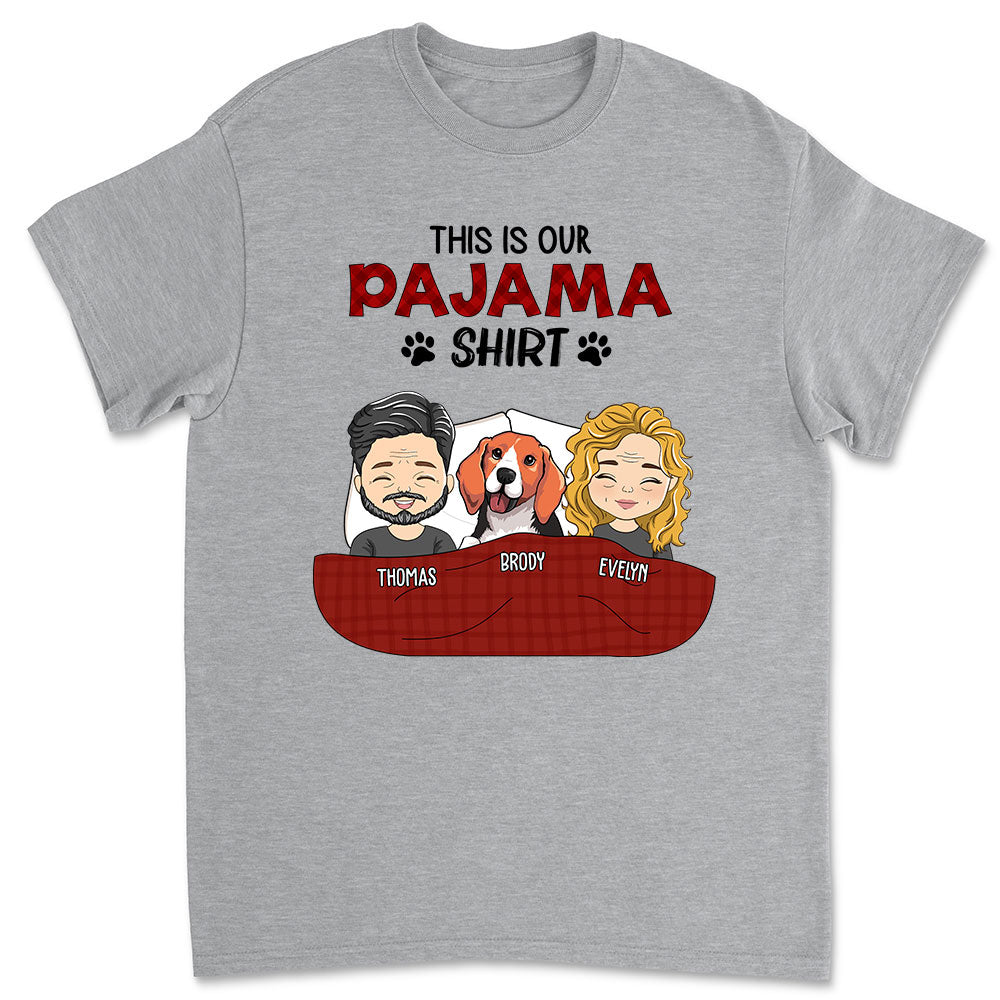 Personalized Custom Unisex Pajama Shirt Couple T-shirt - Ideal for Pet Lovers