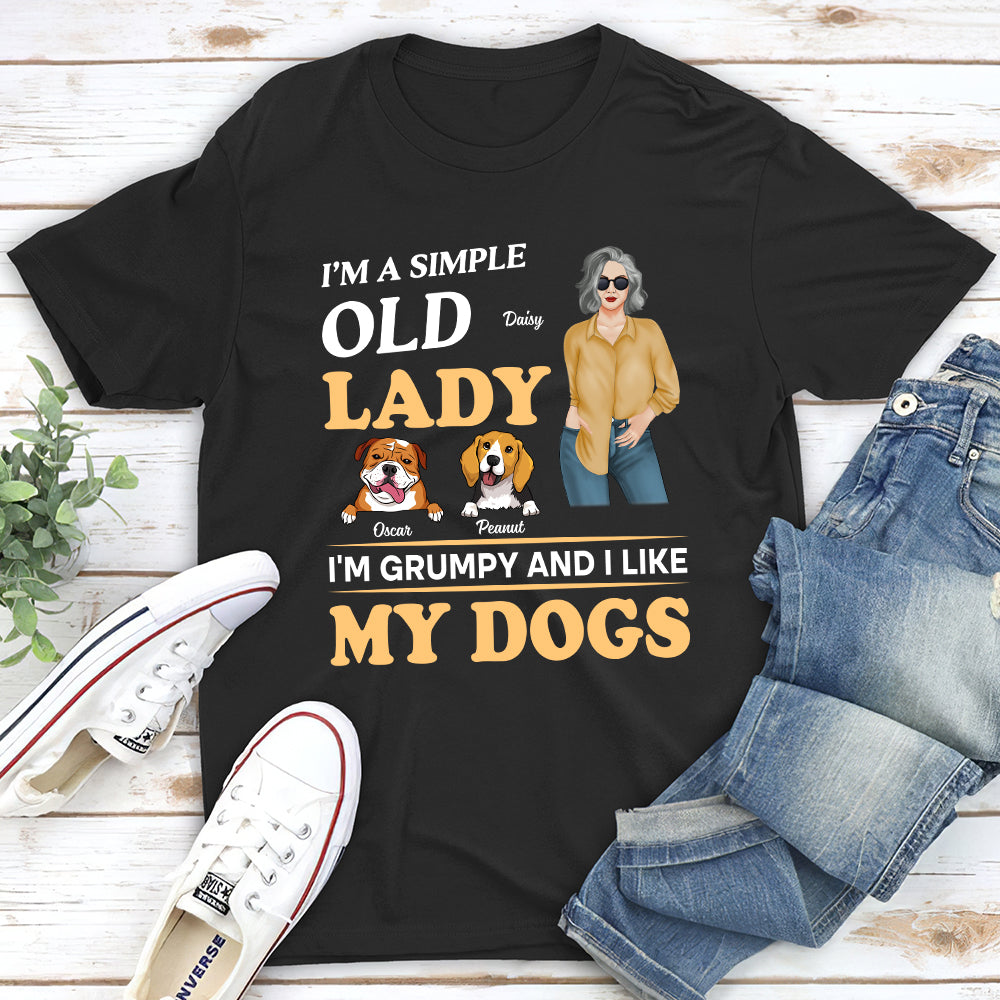 Unique Personalized Custom Unisex T-shirt for Pet Lovers - Simple Old Woman Design