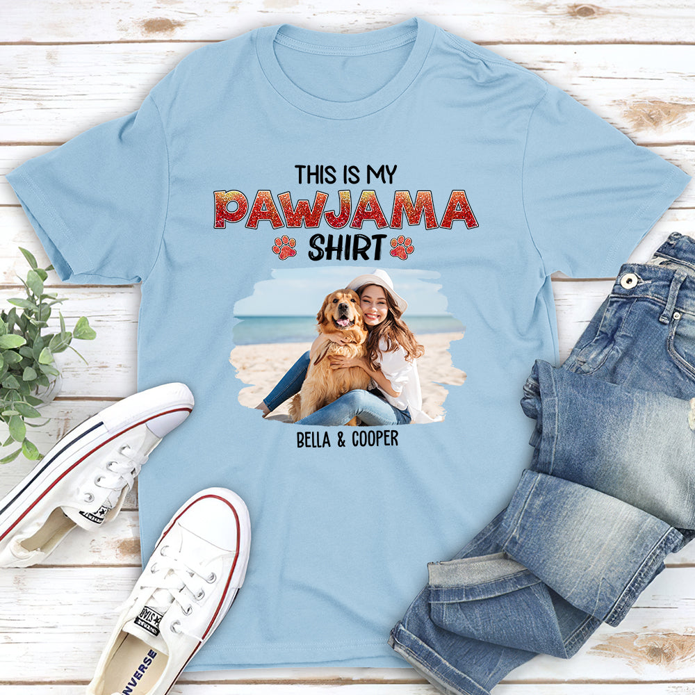 Pawjama Blink Photo - Personalized Custom Unisex 5.3 oz T-Shirt for Pet Lovers