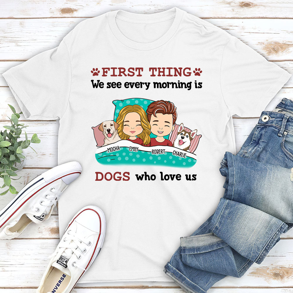 Every Morning Couple - Personalized Custom Unisex Heavy Cotton 5.3 oz T-shirt for Pet Lovers