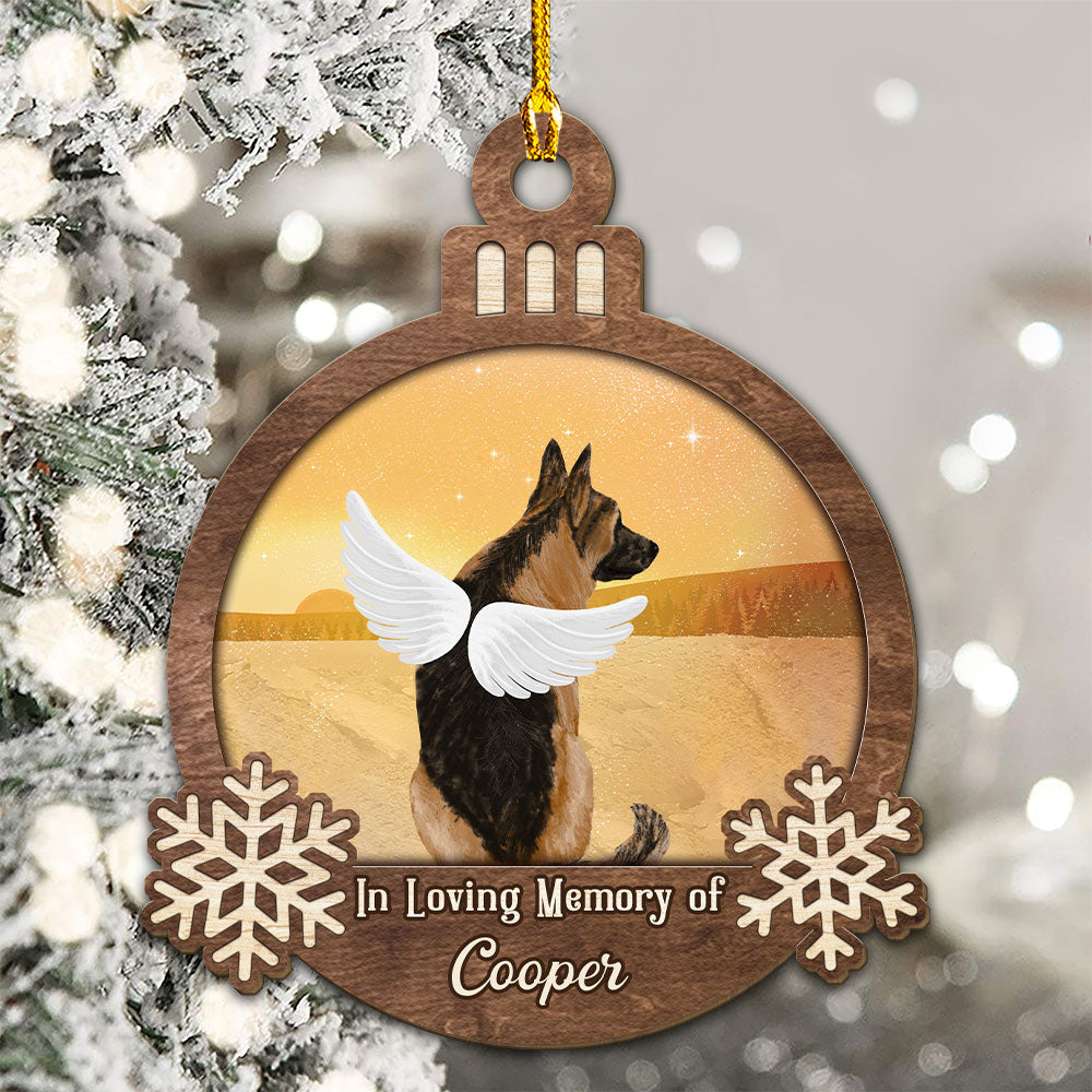 Heavenly Personalized Custom 1-layered Wood Ornament for Loving Memory - Ideal Gift for Pet Lovers