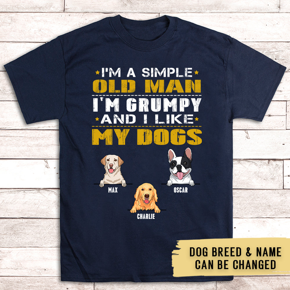 Old Man Grumpy - Personalized Custom Unisex 5.3 oz T-shirt for Pet Lovers