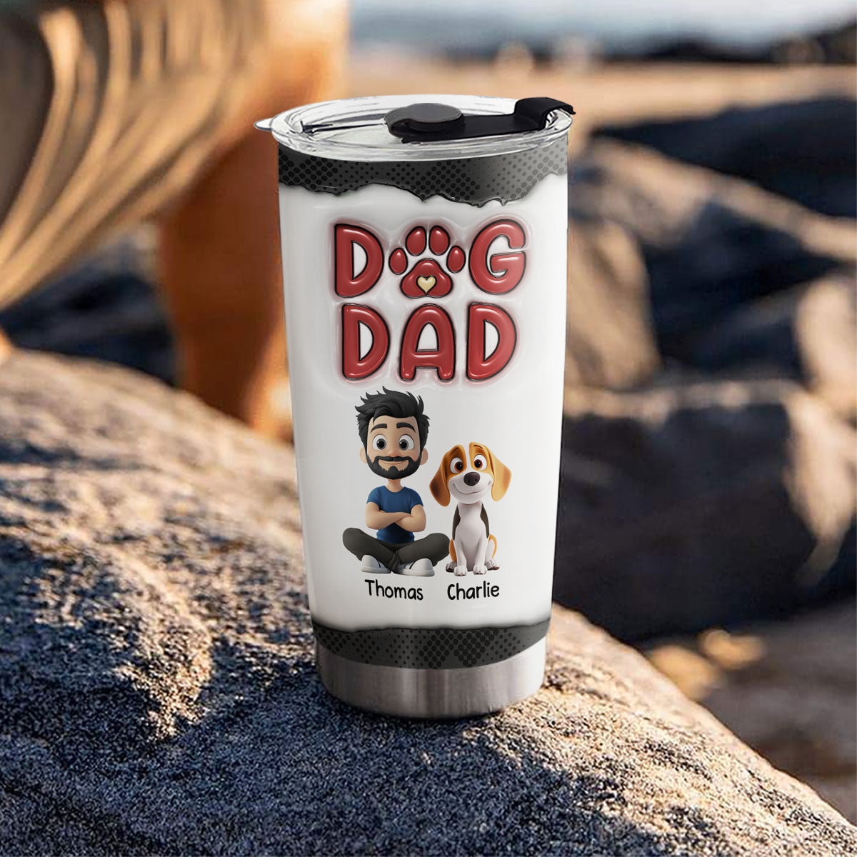 Revitalize Your Boring Life with Personalized Custom 3D Inflated Effect 20oz Stainless Steel Tumbler
