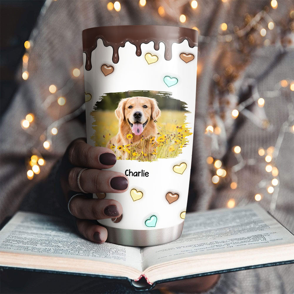 Unique Personalized Custom 3D Inflated Tumbler with Coffee And Dog Photo