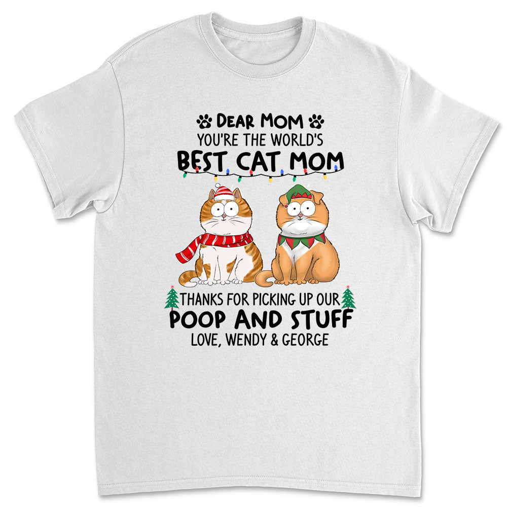 Dear Mom Cat Funny Personalized Custom Unisex 5.3 oz T-shirt - Ideal Gift for Pet Lovers