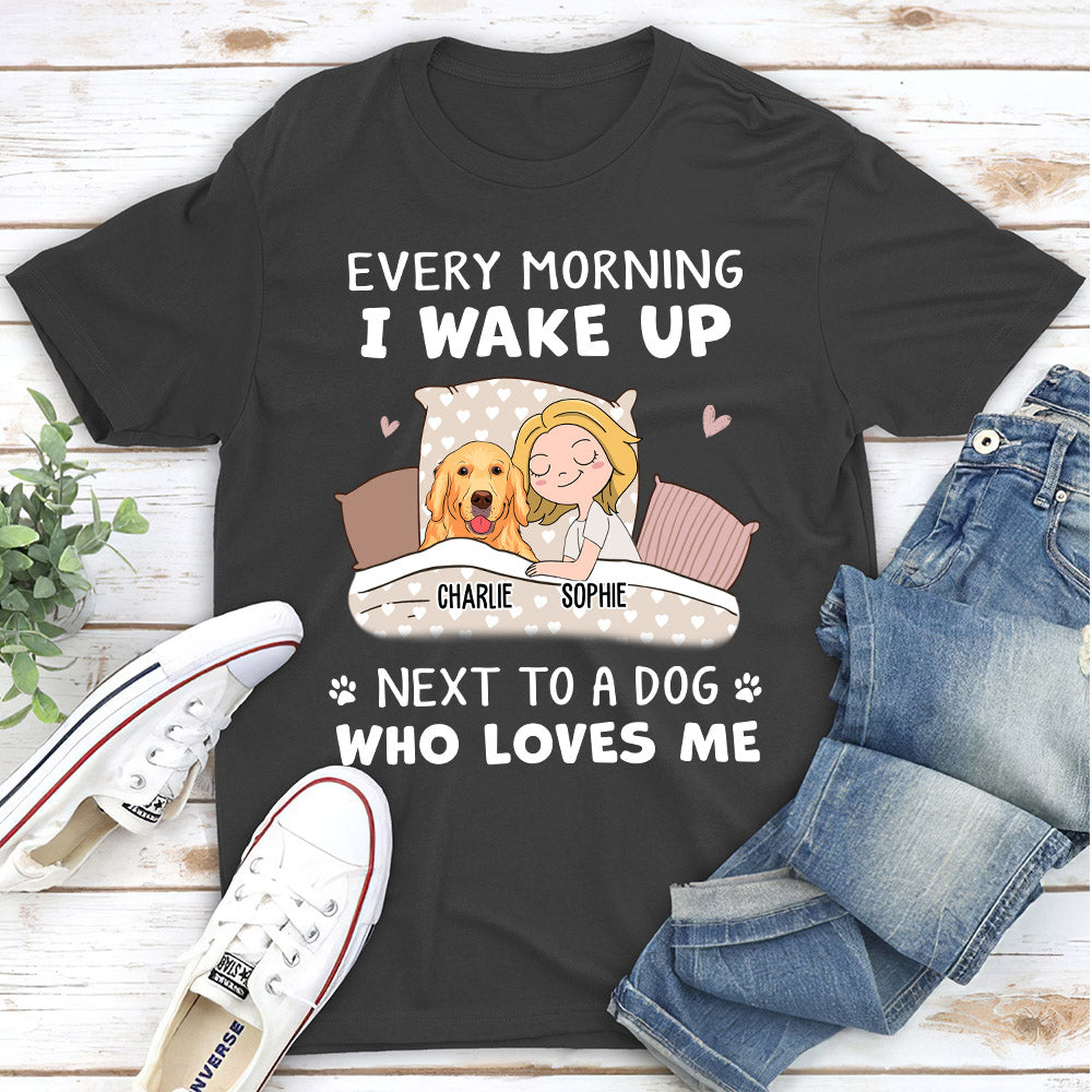 Sleep Next To Me - Personalized Custom Unisex 5.3 oz T-shirt for Pet Lovers