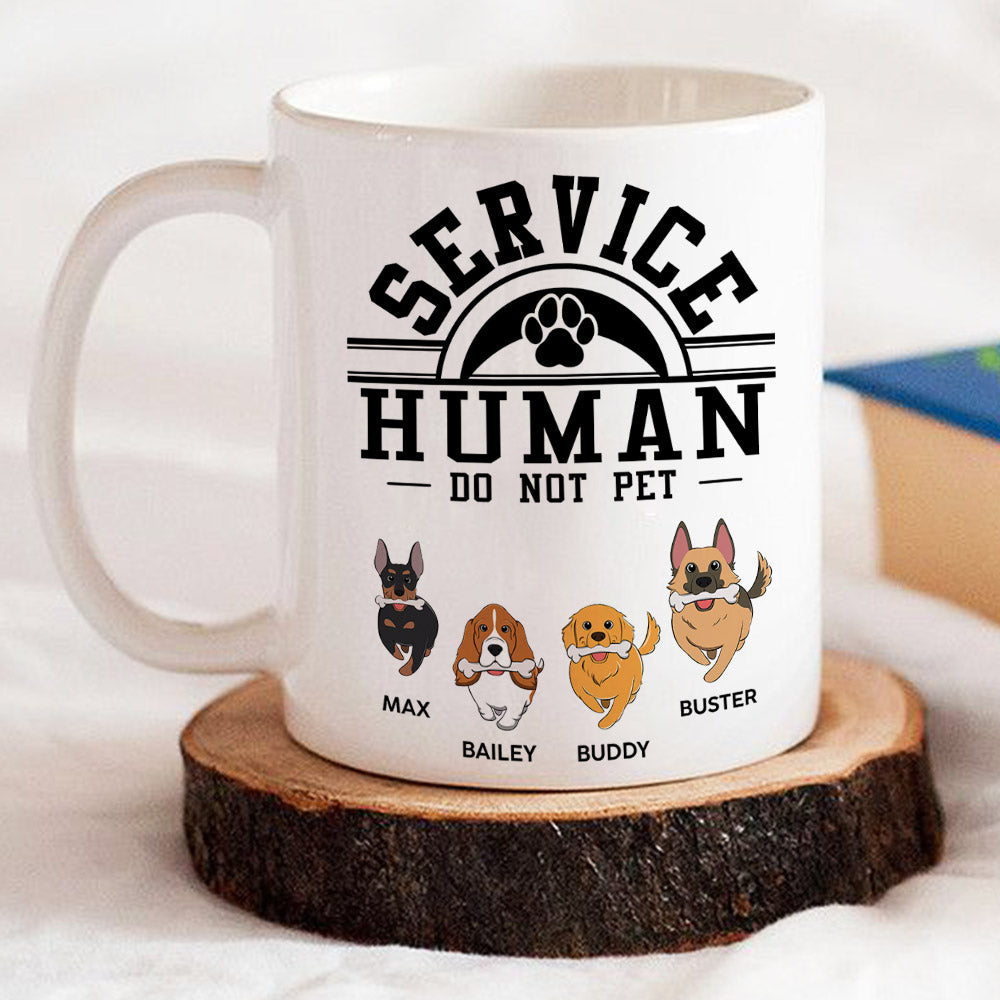 Unique Personalized Custom 'Service Human, Do Not Pet' Coffee Mug for Pet Lovers