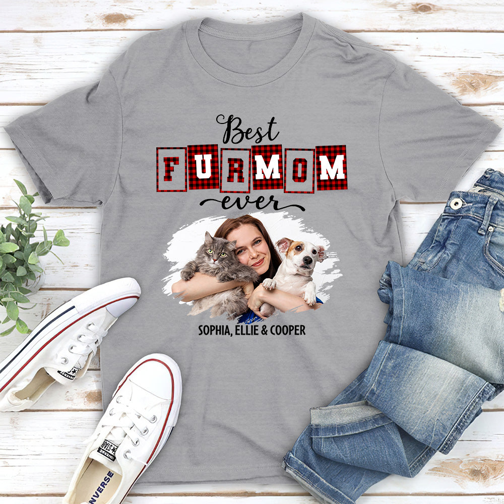 Best Fur Mom Of The Year Personalized Custom Unisex 5.3 oz T-shirt with Copyrighted Artwork