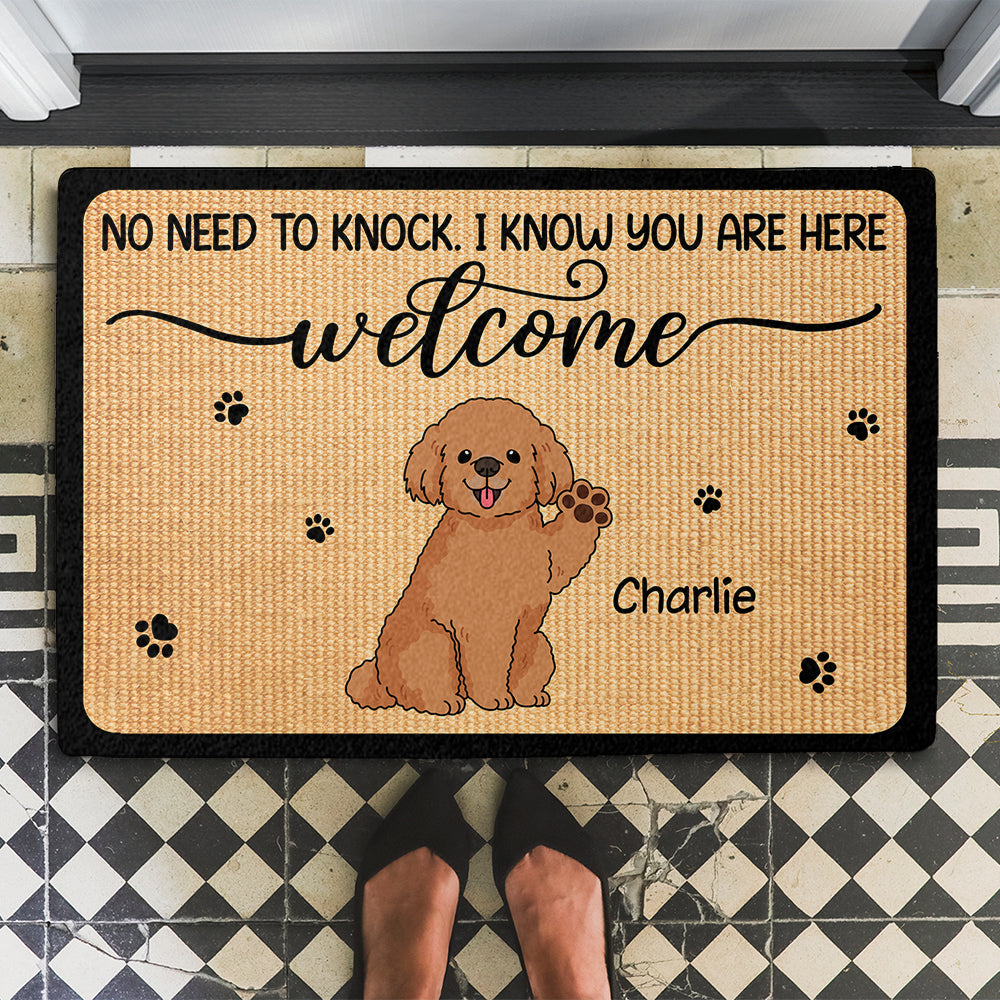Personalized Custom Doormat - Dogs Know You're Here with Your Dog's Picture
