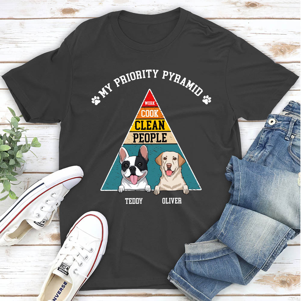 My Priority Pyramid - Personalized Custom Unisex 5.3 oz T-shirt for Pet Lovers