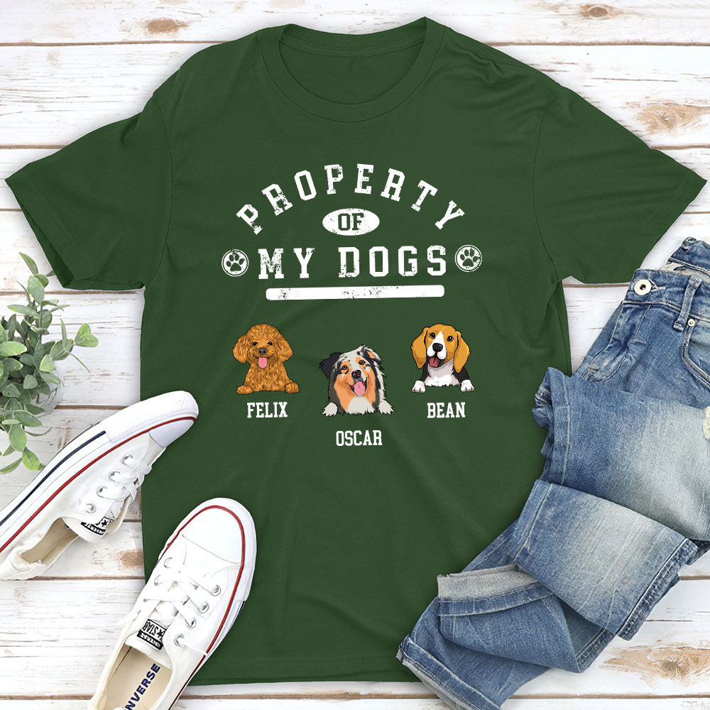 Property Of Dogs - Customizable Personalized Unisex T-shirt for Pet Lovers