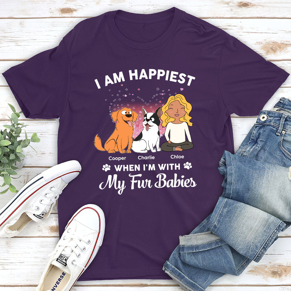 I'm Happiest - Personalized Custom Unisex 5.3 oz T-shirt for Pet Lovers