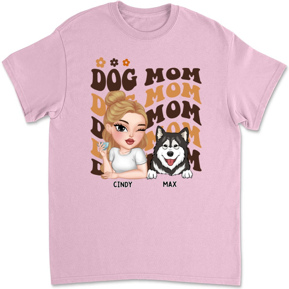 I Am A Dog Mom - Personalized Custom Unisex 5.3 oz T-shirt for Pet Lovers