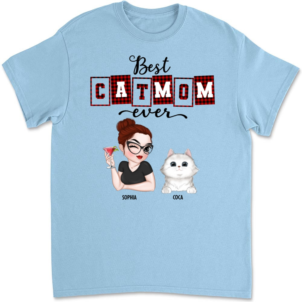Best Cat Mom Of The Year - Personalized Custom Unisex 5.3 oz T-shirt